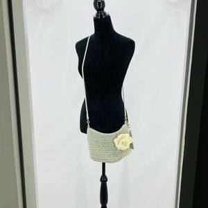 The Sak Creamy Green Crochet Crossbody Bag
